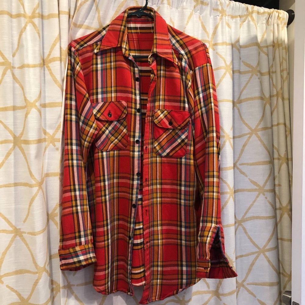 Heavy Long Flannel Red Shirt